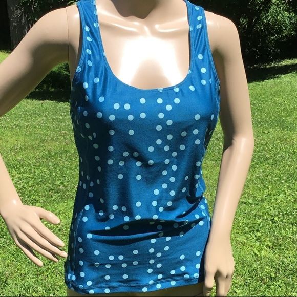 Nike FITDRY | Polka Dot | Racerback Active Top | Blue | M/L - Picture 1 of 8